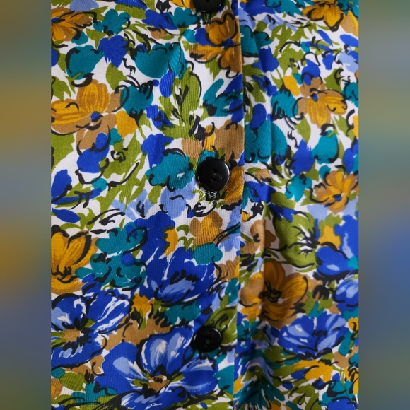 Vintage Judy Bond 80s Rare Floral Blouse Botanical Secretary Bomber Small - Picture 3 of 14